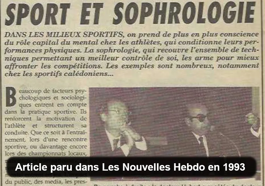 Article SPORT ET SOPHROLOGIE paru dans Les Nouvelles Hebdo en 1993